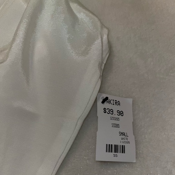 Akira “Material Girl” white multi way wear top Small - Picture 12 of 13